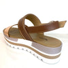 NeroGiardini Tan & Gold Platform Sandals
