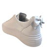 NeroGiardini White Leather Bow Heel Sneakers