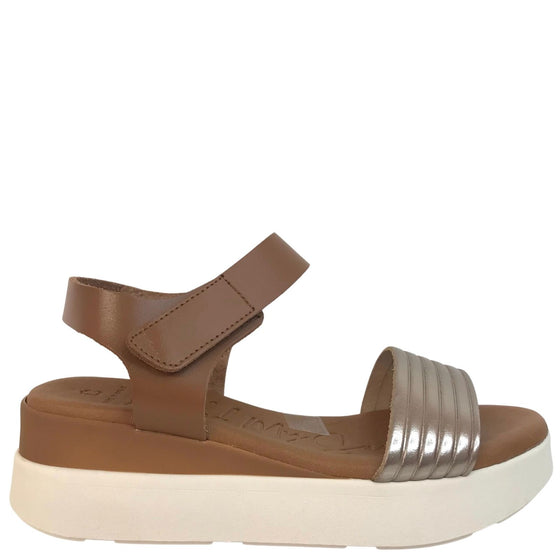 Oh My Sandals Velcro Ankle Strap Sandals - Bronze
