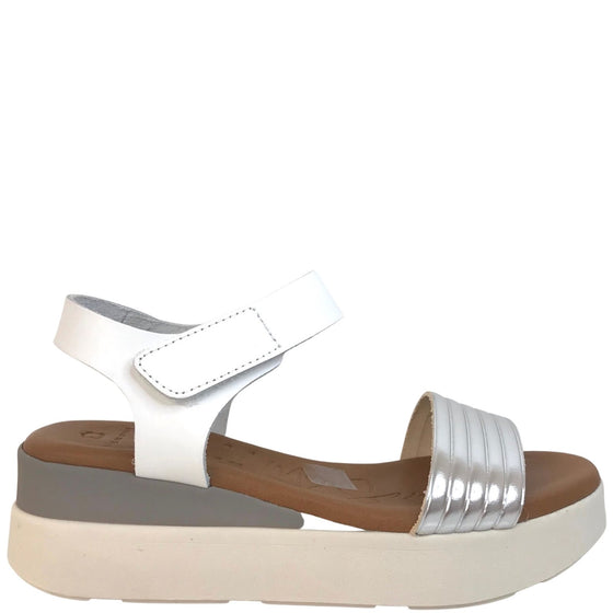 Oh My Sandals Velcro Ankle Strap Sandals - Silver