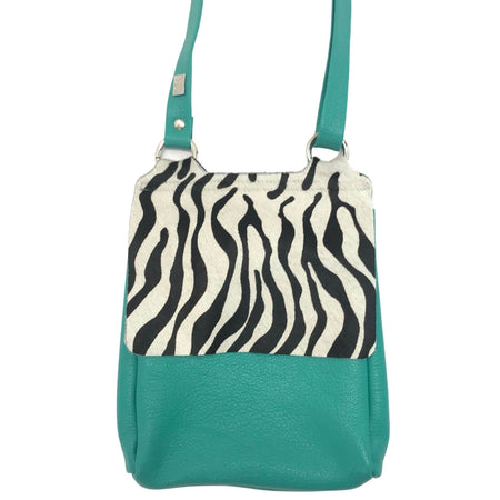 Owen Barry Flora Leather Bag - Zebra Aqua