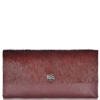 Owen Barry Large Vermont Leather Purse - Bloodstone Rioja