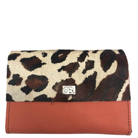 Owen Barry Small Vermont Leather Purse - Snow Leopard Shrimp