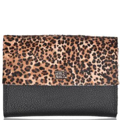 Owen Barry Small Vermont Leather Purse - Mini Leopard Black