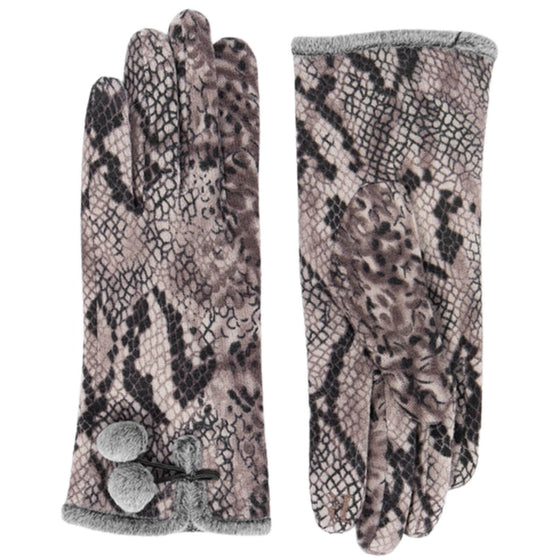Pia Rossini Anthena Snake Print Gloves