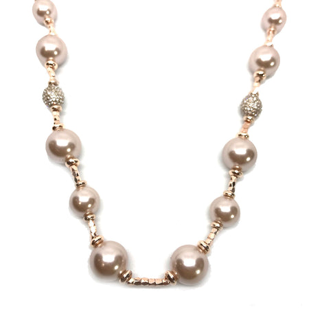 Absolute Pink Pearl & Rose Gold Necklace - Long