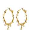 Pilgrim Ana Gold Pearl & Crystal Hoop Earrings