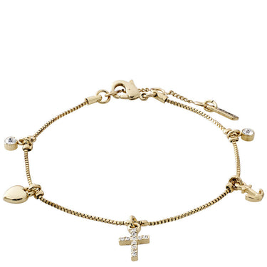 Pilgrim Anet Gold Crystal Cross Bracelet 