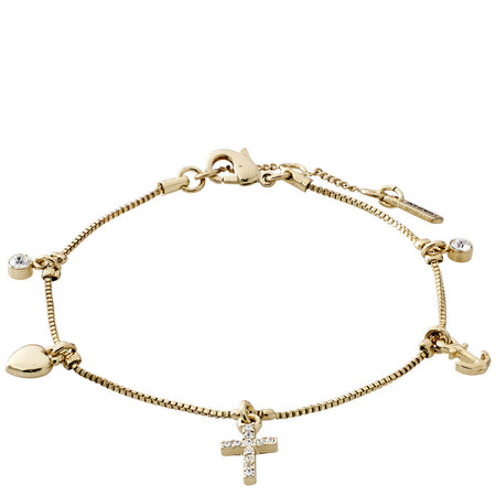 Pilgrim Anet Gold Crystal Cross Bracelet