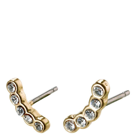 Pilgrim Anita Gold Stud Earrings - Clear