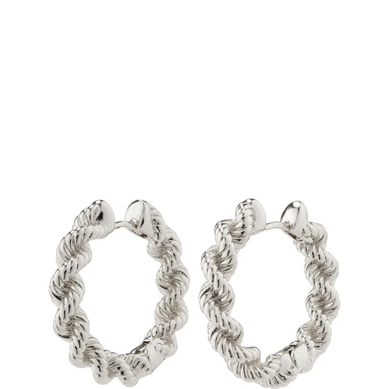 Pilgrim Annika Silver Rope Hoop Earrings