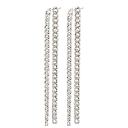 Pilgrim Authenticity Silver Curb Chain Drop Earrings