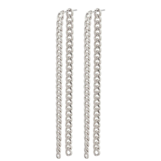 Pilgrim Authenticity Silver Curb Chain Drop Earrings