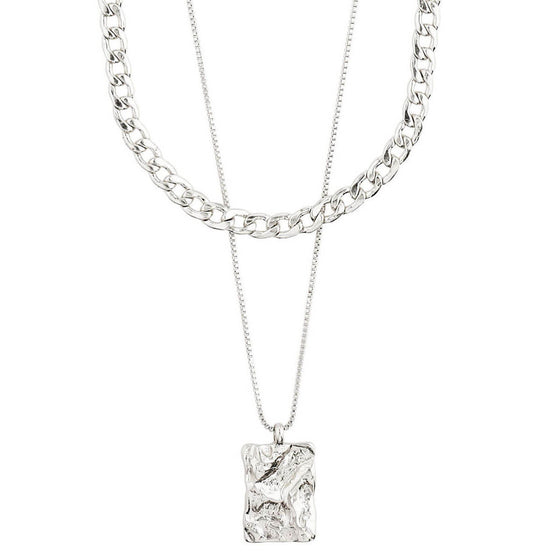 Pilgrim Bathilda Silver Double Necklace