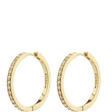 Pilgrim Be Gold Crystal Hoop Earrings