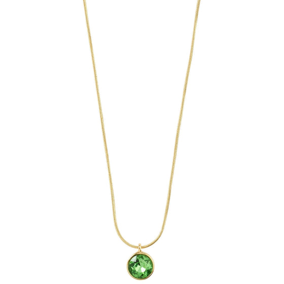 Pilgrim Callie Gold Green Crystal Pendant Necklace