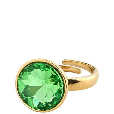 Pilgrim Callie Gold Green Crystal Ring