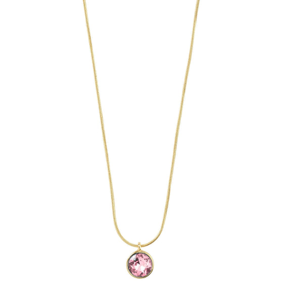Pilgrim Callie Gold Pink Crystal Pendant Necklace