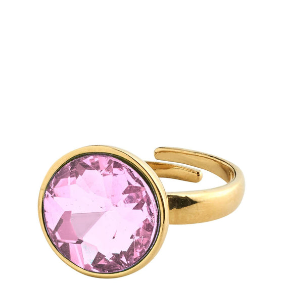 Pilgrim Callie Gold Pink Crystal Ring