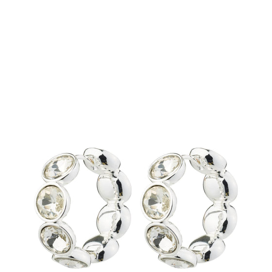 Pilgrim Callie Silver Crystal Hoop Earrings