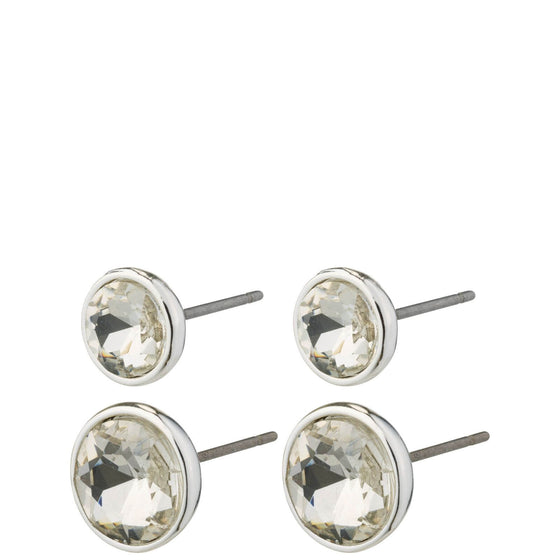 Pilgrim Callie Silver Crystal Stud Earring Set