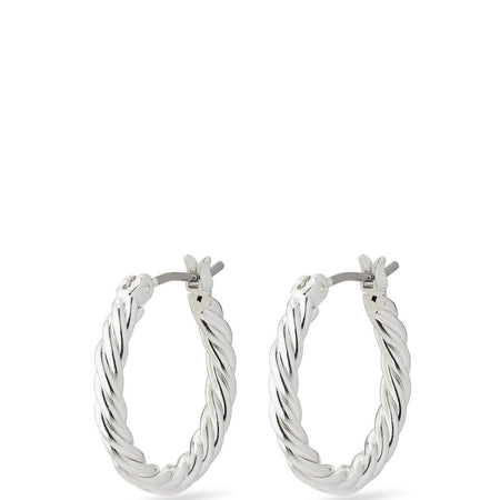 Pilgrim Cece Silver Twisted Hoop Earrings