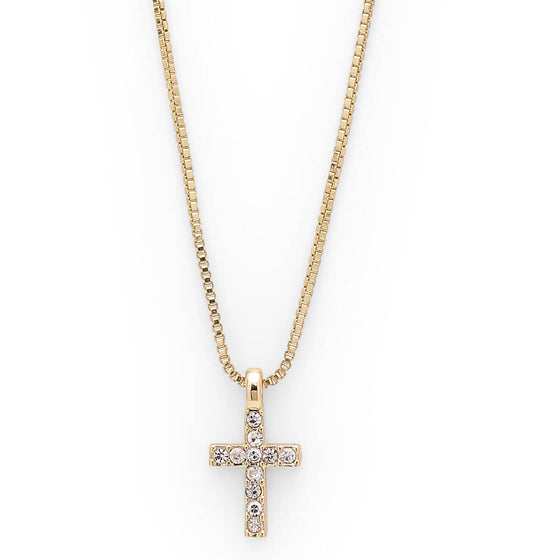Pilgrim Clara Gold Crystal Cross Necklace