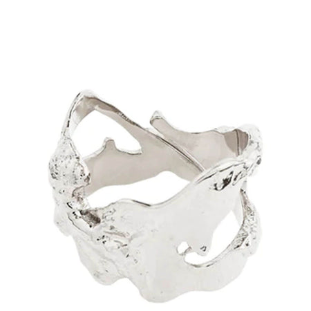 Pilgrim Compass Organic Shaped Silver Ring