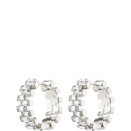 Pilgrim Create Silver Crystal Hoop Earrings