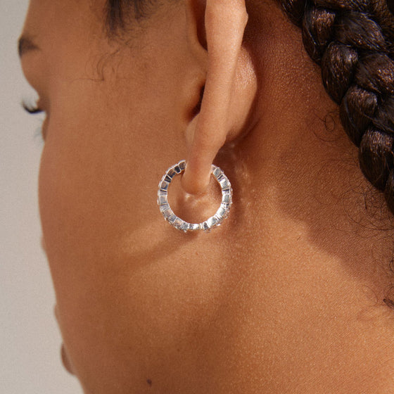 Pilgrim Create Silver Crystal Hoop Earrings