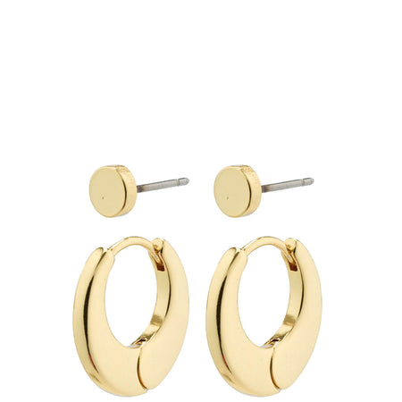 Pilgrim Eilish Gold Hoop Stud Earring Set