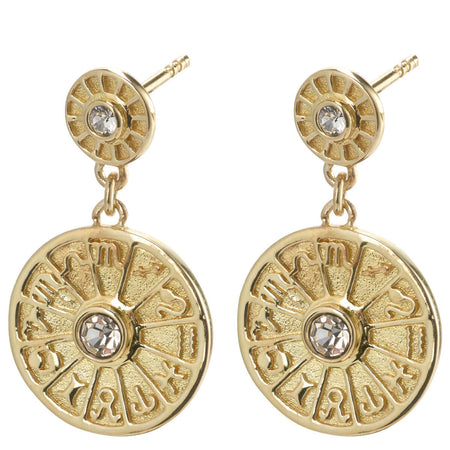 Pilgrim Fia Gold Zodiac Drop Earrings