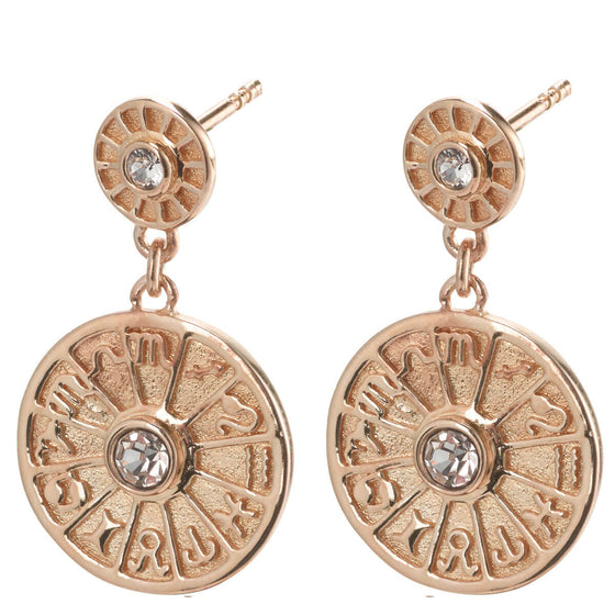 Pilgrim Fia Rose Gold Zodiac Drop Earrings