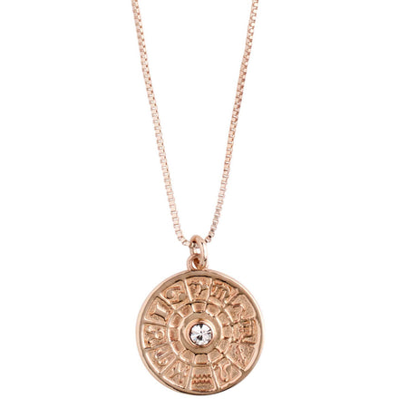 Pilgrim Fia Rose Gold Zodiac Necklace