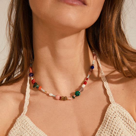 Pilgrim Freedom Semi-Precious Stone & Bead Necklace