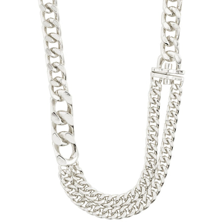 Pilgrim Friends Chunky Curb Chain Silver Necklace