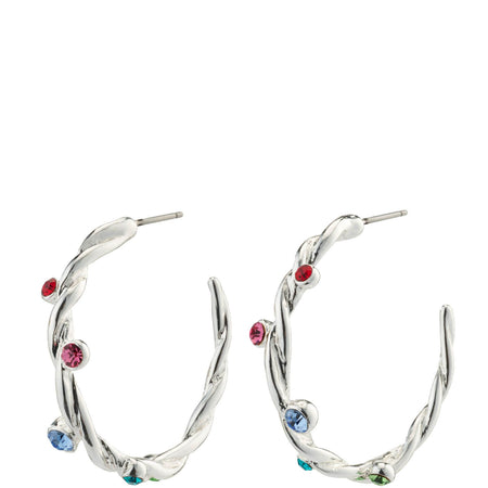 Pilgrim Harley Large Silver Twirl Hoop Earrings