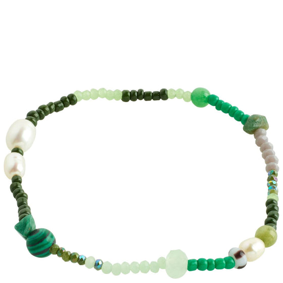 Pilgrim Indiana Bead Bracelet - Green