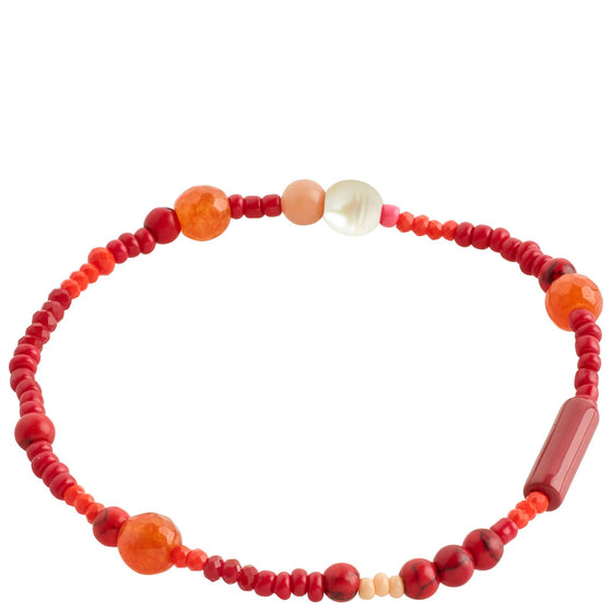 Pilgrim Indiana Bead Bracelet - Red