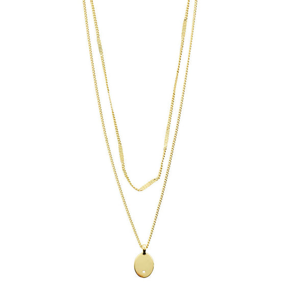 Pilgrim Julietta Crystal Coin Gold Necklace