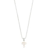 Pilgrim Lacey Silver Pearl Cross Necklace