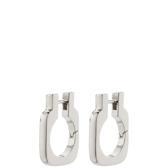 Pilgrim Live Silver Square Hoop Earrings