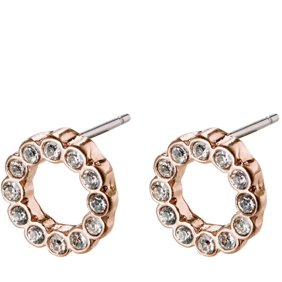 Pilgrim Malin Rose Gold Halo Stud Earrings