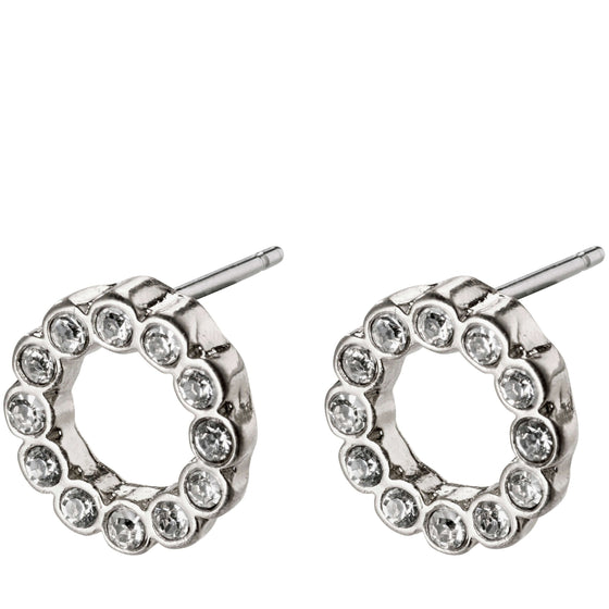 Pilgrim Malin Silver Halo Stud Earrings