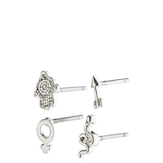 Pilgrim Maya Multi Silver Stud Earrings