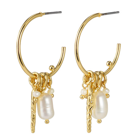 Pilgrim Morgan Gold Charm Hoop Earrings