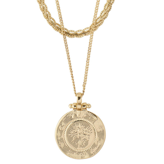 Pilgrim Nomad Gold Coin Necklace