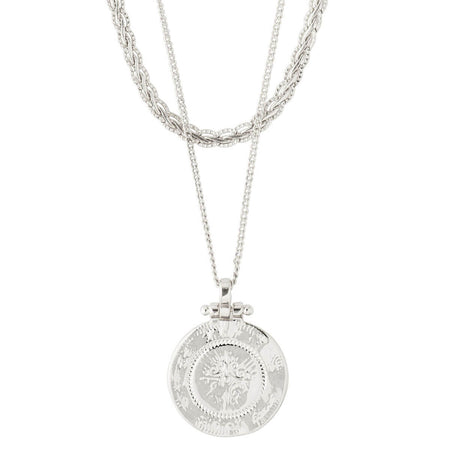 Pilgrim Nomad Silver Coin Necklace