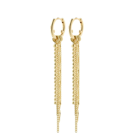 Pilgrim Nur Gold Small Hoop Fringe Earrings