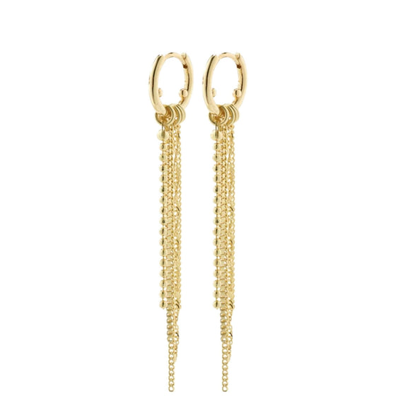 Pilgrim Nur Gold Small Hoop Fringe Earrings